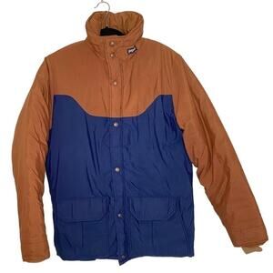 Vintage Jansport Orange Blue Goose Down Puffer Jacket Coat Size Medium 1990s